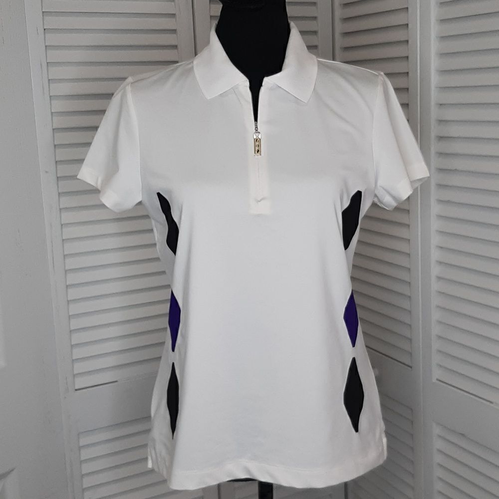 EP Pro Tour Tech White with Black and Purple Diamond Design Shirt